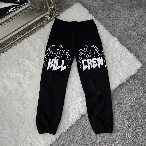 Kill Crew Pants - KILL CREW HEAVYWEIGHT LUX SWEATPANTS FLAME - BLACK / WHITE. Size Medium. New.1